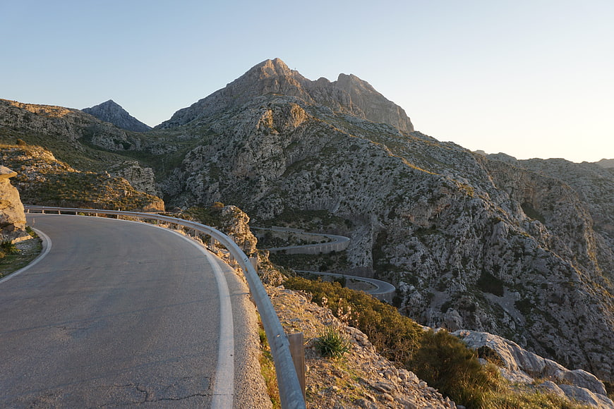 Winding Mountain Road in Mallorca at Golden Hour