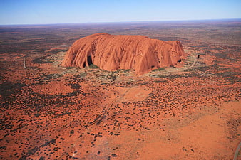 Aerial View of Uluru in the Australian Outback Desert