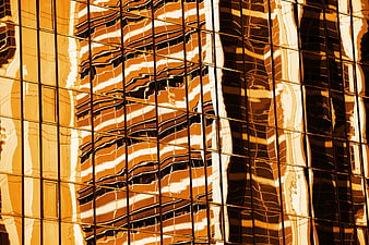 Abstract Reflection on Modern Glass Building Facade