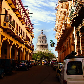 Callejon de Hamlet Street View Towards Capitolio in Havana