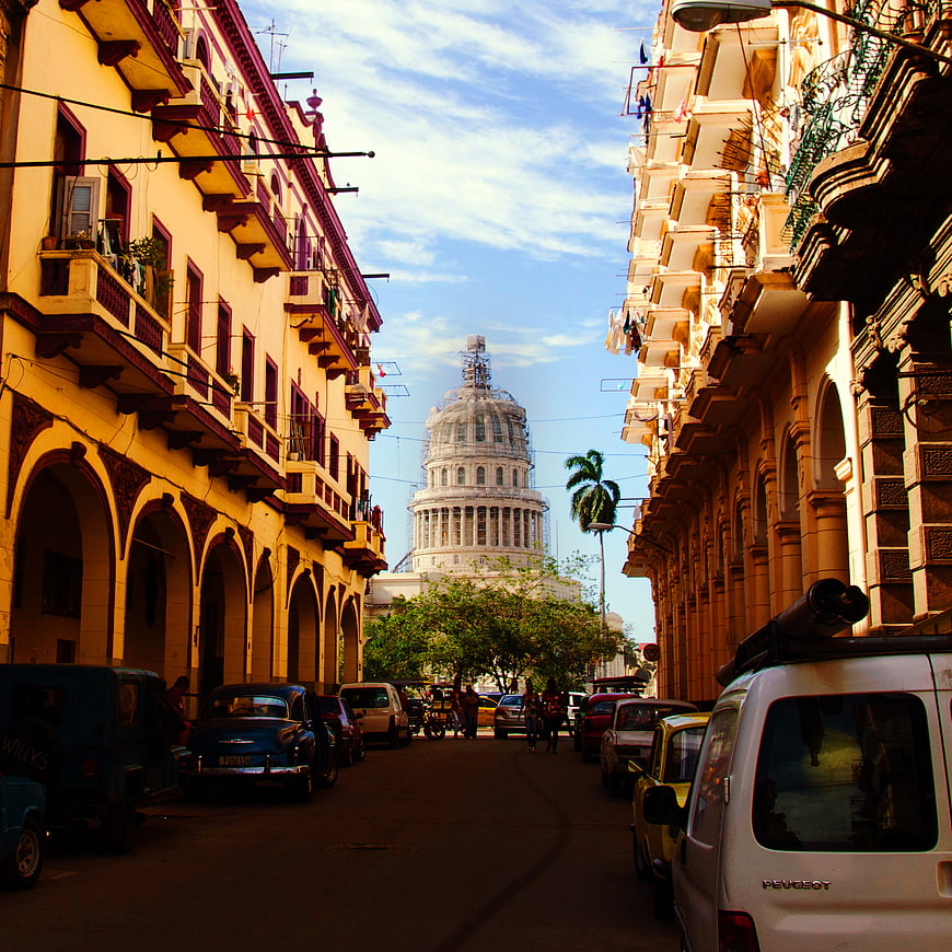 Callejon de Hamlet Street View Towards Capitolio in Havana