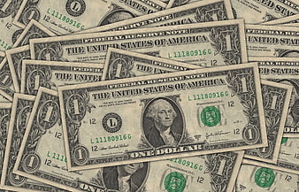 Scattered US One Dollar Bills Background