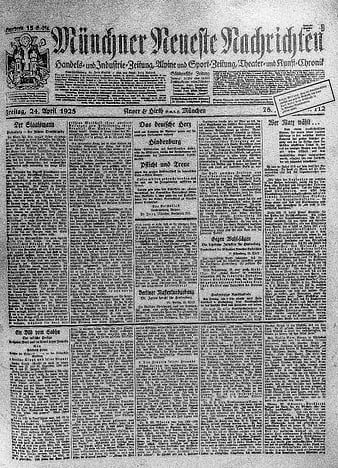 Vintage 1925 German Newspaper Front Page