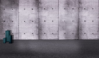 Minimalist Concrete Wall Background With Teal Candles