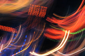 Abstract Pinball Machine Light Trails and Motion Blur