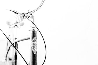 Close-up of Vintage Bicycle Handlebars in Black and White