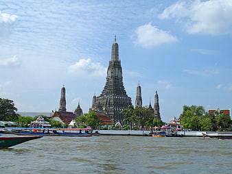 Wat Arun Temple Bangkok River View
