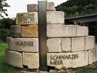 Main-Danube Canal Monument in Beilngries with River Names