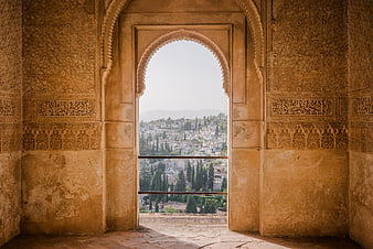 View of Granada Through Moorish Archway