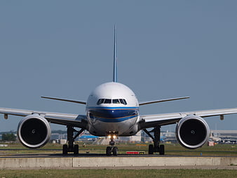 Frontal View Of China Southern Boeing 777 Taxiing On Runway
