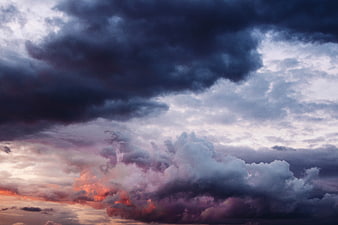 Dramatic Storm Clouds at Sunset with Moody Atmosphere