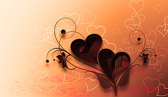 Romantic Valentine's Day Background with Stylized Hearts