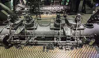 Vintage Industrial Engine in Museum Setting