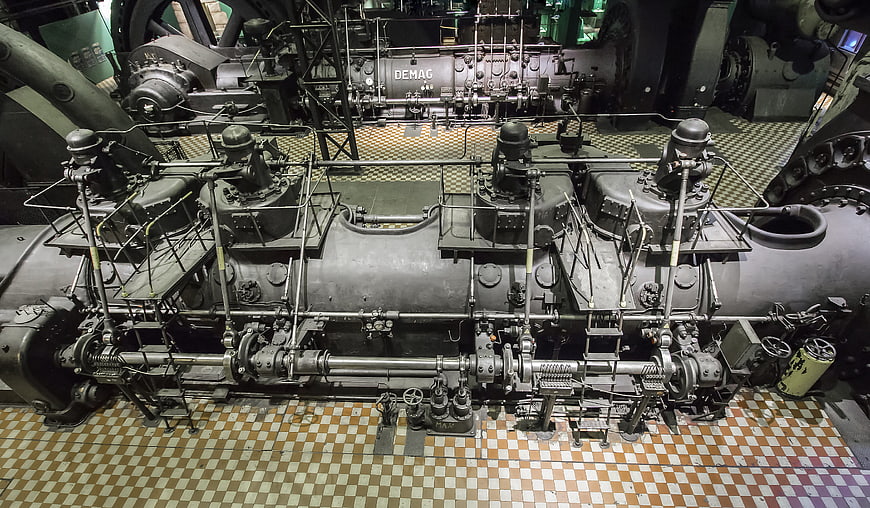 Vintage Industrial Engine in Museum Setting