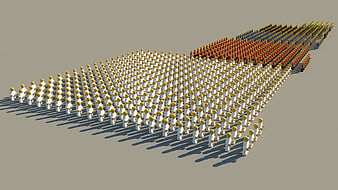 3D Crowd of People Forming a Bar Chart Infographic