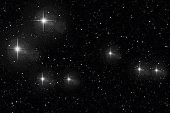 Deep Space Starfield with Bright Lens Flares and Constellations