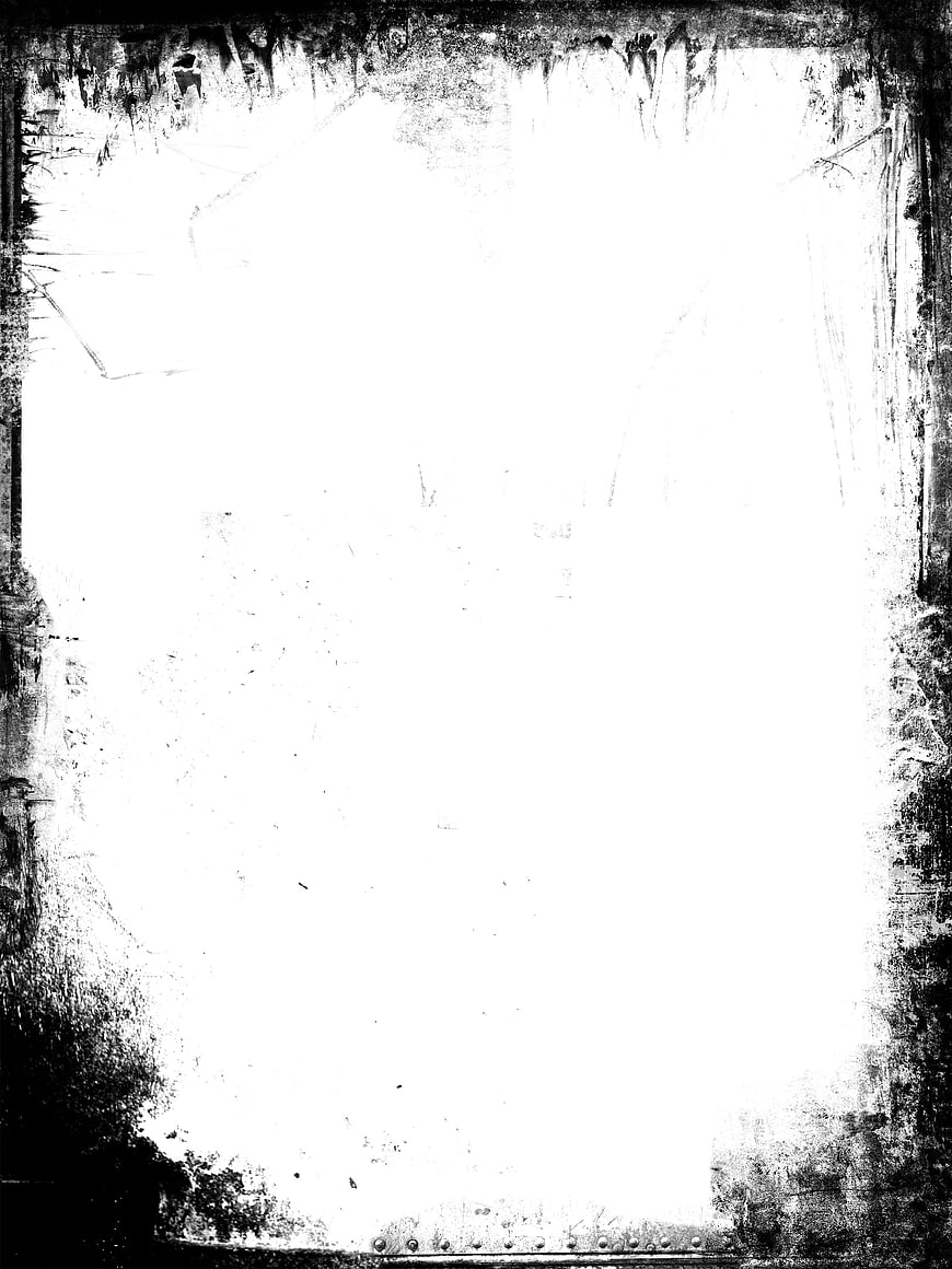 Black and White Grunge Texture Frame with Distressed Edges
