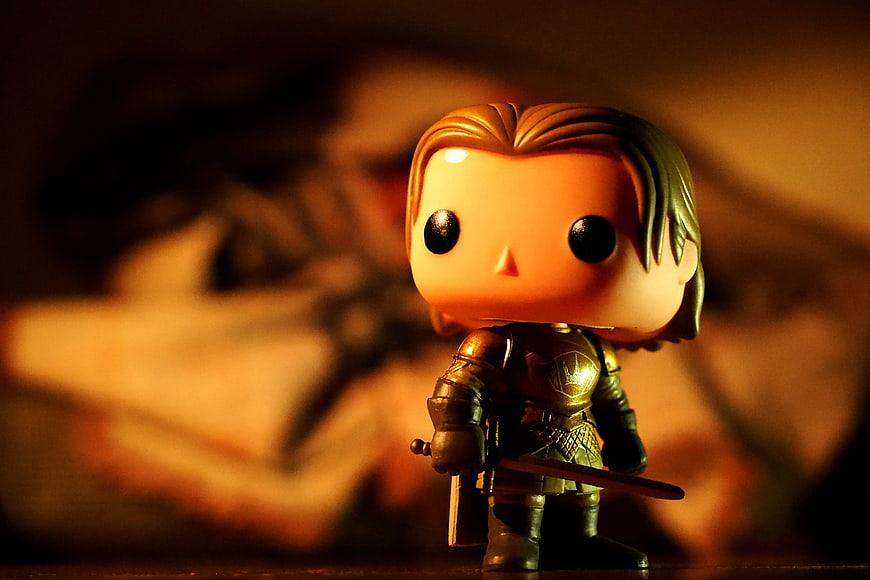 Close-up of Warrior Bobblehead Figure with Sword