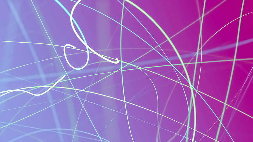 Abstract Flowing Laser Lines on Purple Gradient Background