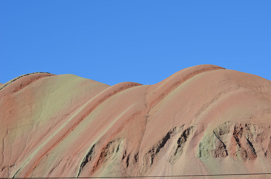 Colorful Rainbow Mountains Landscape Under Blue Sky