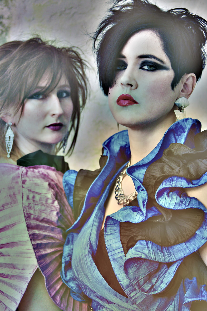 Retro 80s Punk Fashion Portrait of Two Women