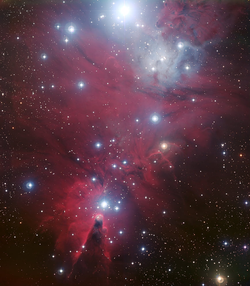 Cone Nebula and Christmas Tree Cluster in NGC 2264