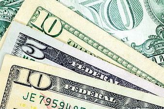 Close-up of US Dollar Bills and Currency