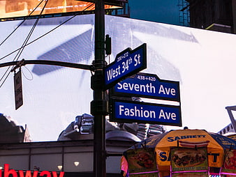 West 34th Street and Seventh Avenue NYC Street Signs