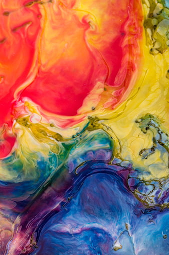 Vibrant Abstract Fluid Art with Swirling Colors