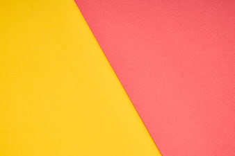 Minimalist Geometric Background With Yellow And Pink Paper Sheets