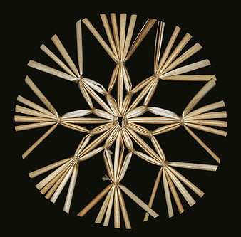 Traditional Handmade Straw Star Christmas Decoration Isolated