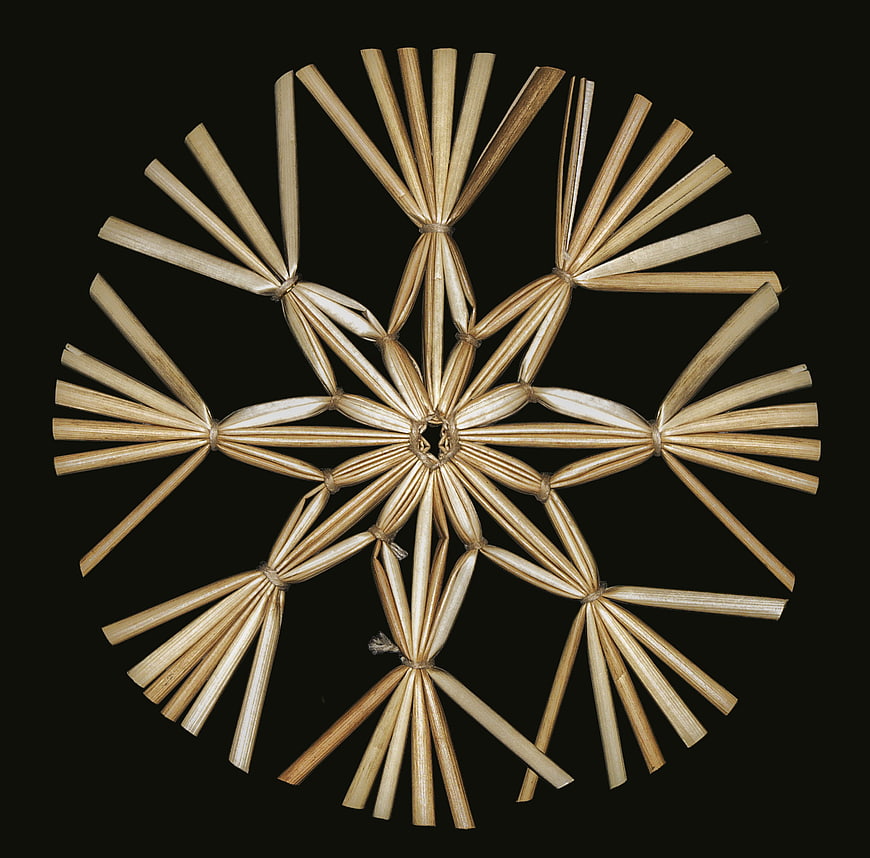 Traditional Handmade Straw Star Christmas Decoration Isolated