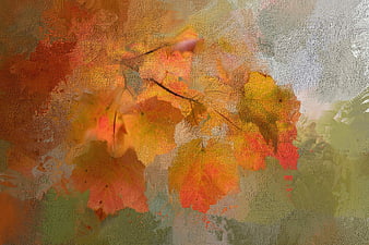 Impressionist Autumn Maple Leaves Painting