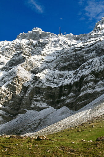 Säntis Mountain Peak Snowy Landscape Switzerland