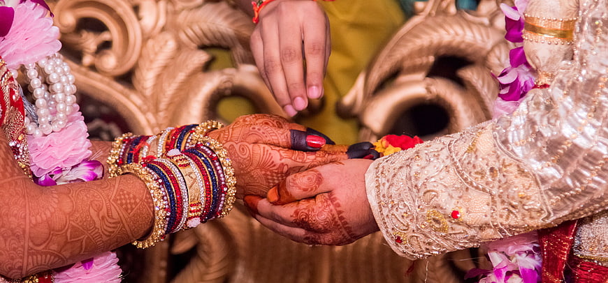 Indian Wedding Hands with Henna and Jewelry