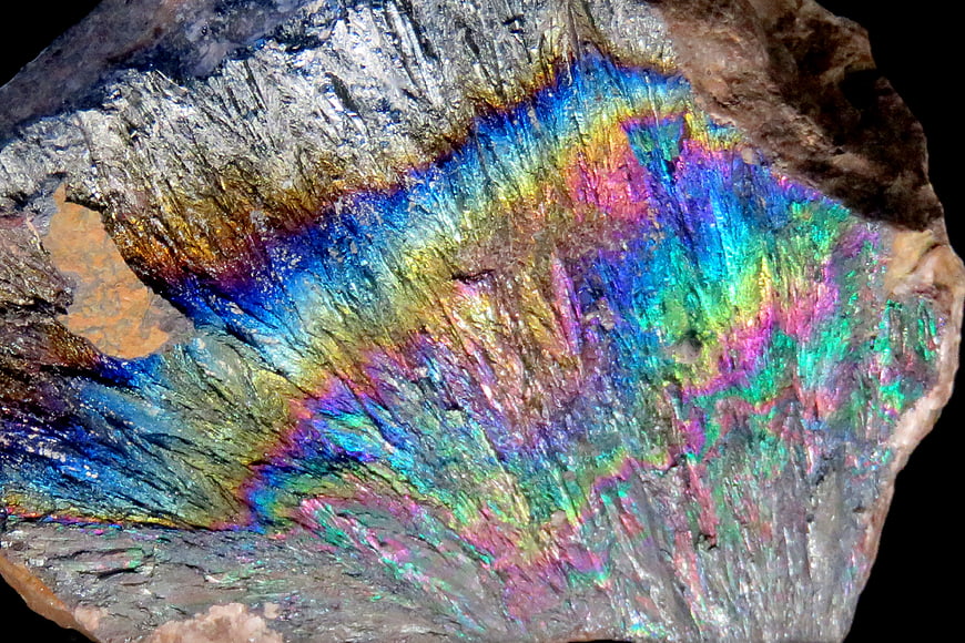 Iridescent Rainbow Mineral Specimen Close-Up