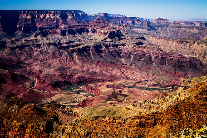 Grand Canyon Landscape with Colorado River and Red Rock Layers