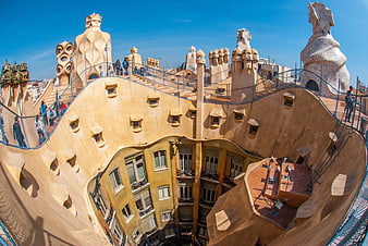La Pedrera Rooftop Chimneys in Barcelona