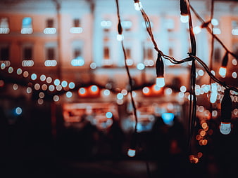 Festive Christmas Lights Bokeh Background