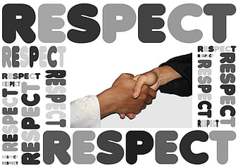 Handshake surrounded by respect word cloud concept