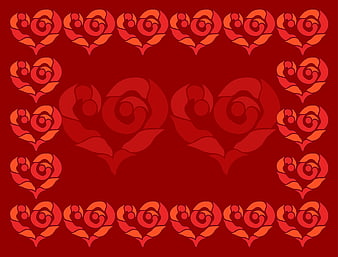 Red Valentine's Day Heart Pattern Background