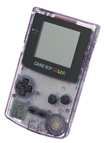 Transparent Purple Game Boy Color Console on White Background