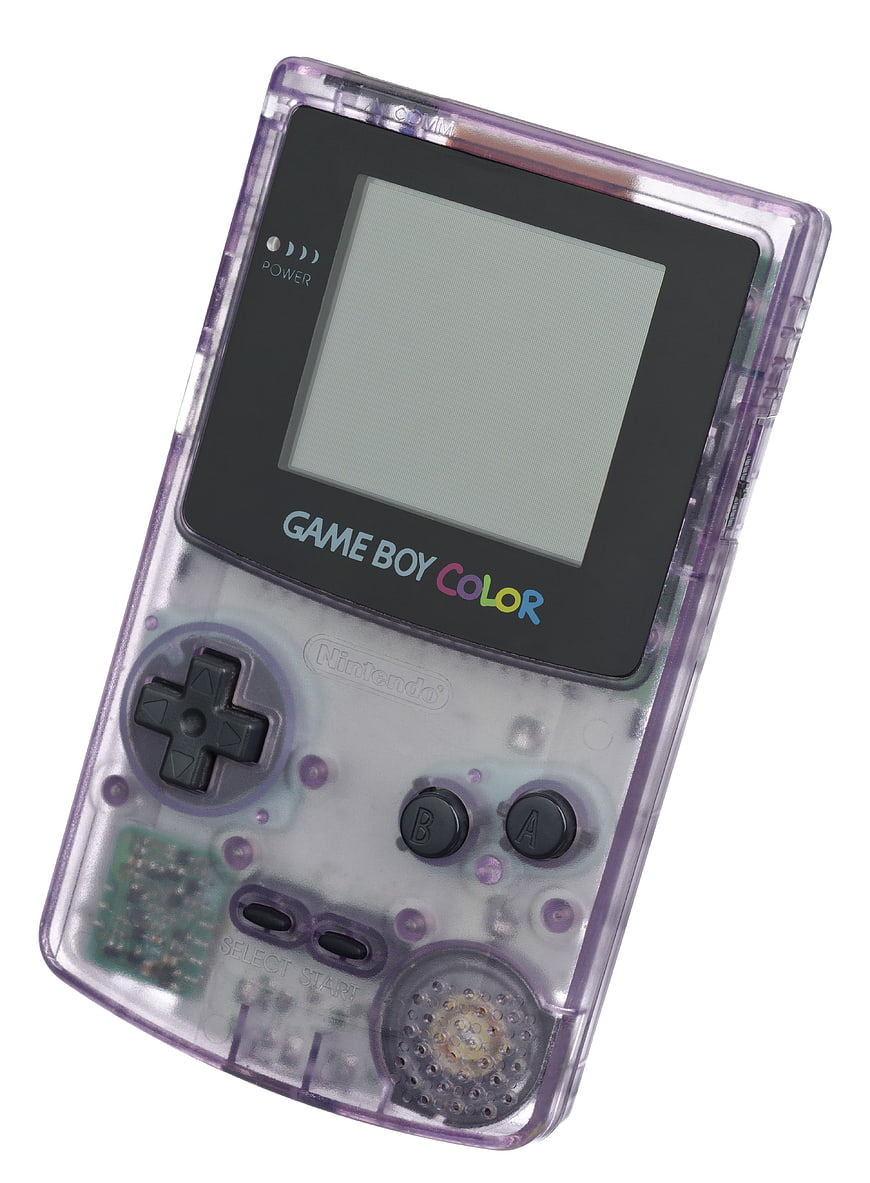 Transparent Purple Game Boy Color Console on White Background