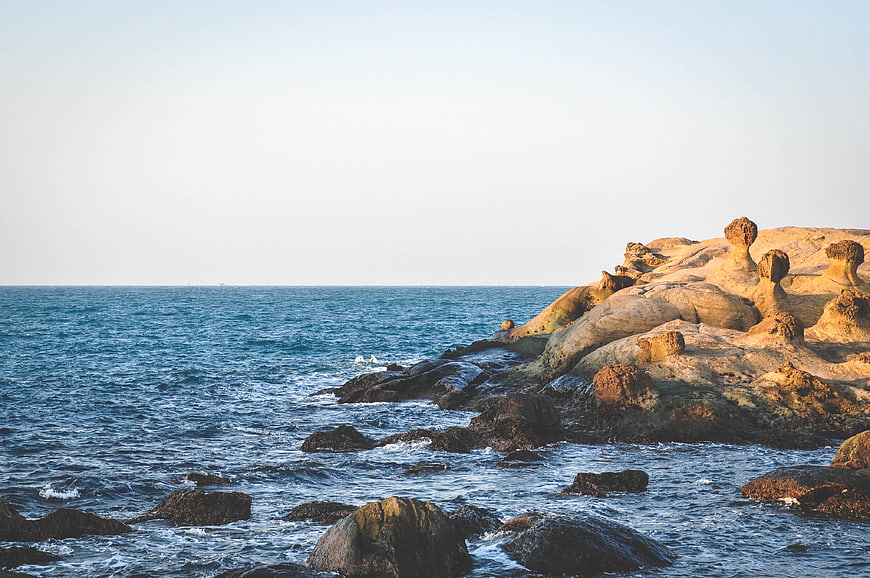 Yehliu Geopark Mushroom Rocks Coastline Ocean