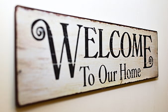 Rustic Welcome to Our Home Wooden Wall Sign