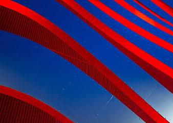 Abstract Red and Blue Steel Architecture Pattern