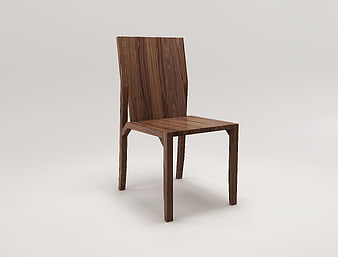 Modern Dark Wood Dining Chair On Neutral Background