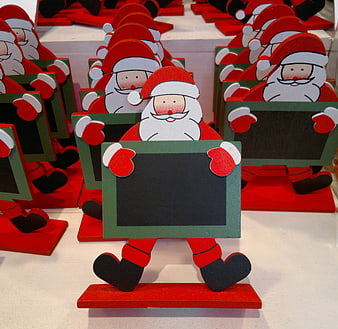 Wooden Santa Claus Chalkboard Sign Holder