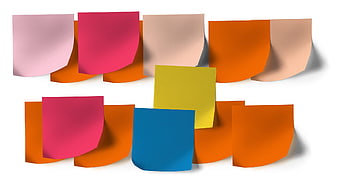 Colorful sticky notes on white background