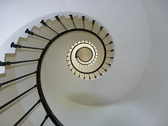 Spiral Staircase View Looking Up from Below
